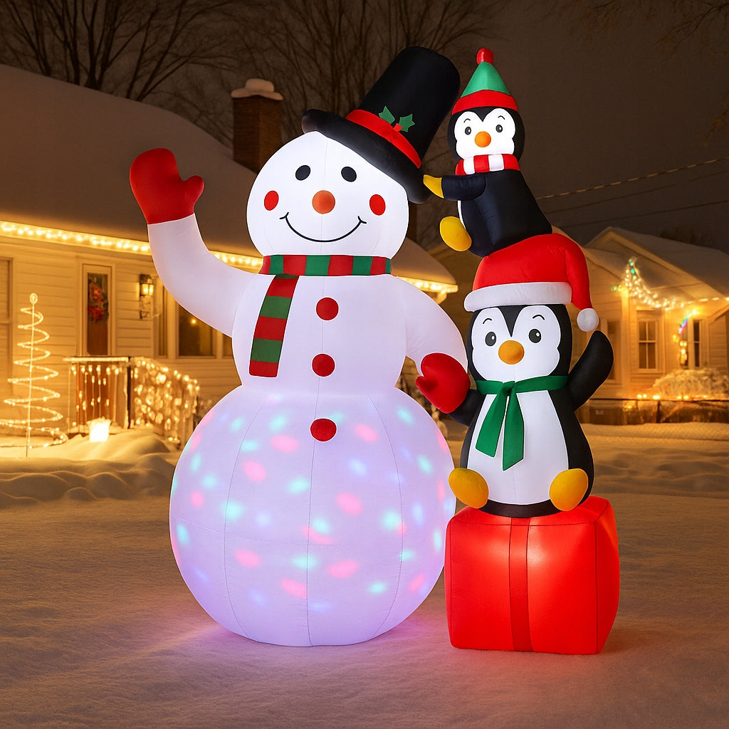 Snowman Inflatable Glowing Christmas Lighting Outdoor Garden Decoration Packaging status original