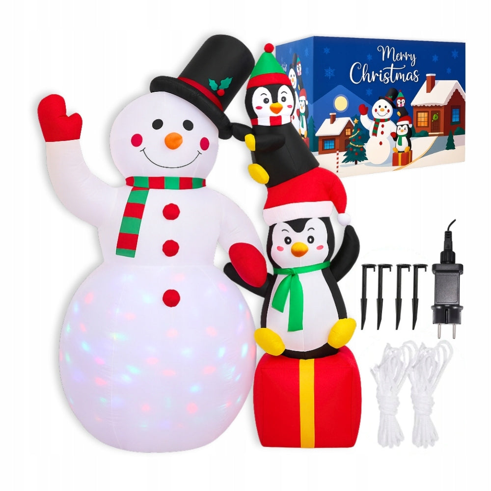Snowman Inflatable Glowing Christmas Lighting Outdoor Garden Decoration
