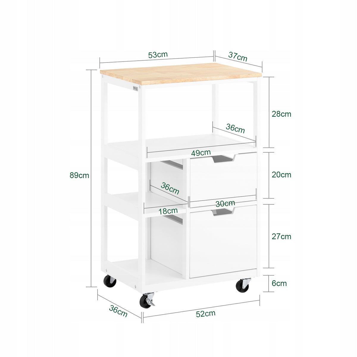 SoBuy Cabinet Kitchen Trolley Standing with Drawers and Shelves Bookcase FKW111-WN Brand SoBuy