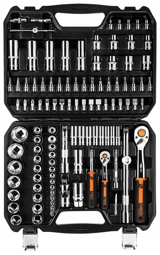Socket wrench set 1/2", 1/4", 110 pcs, CrV Manufacturer code 10-066