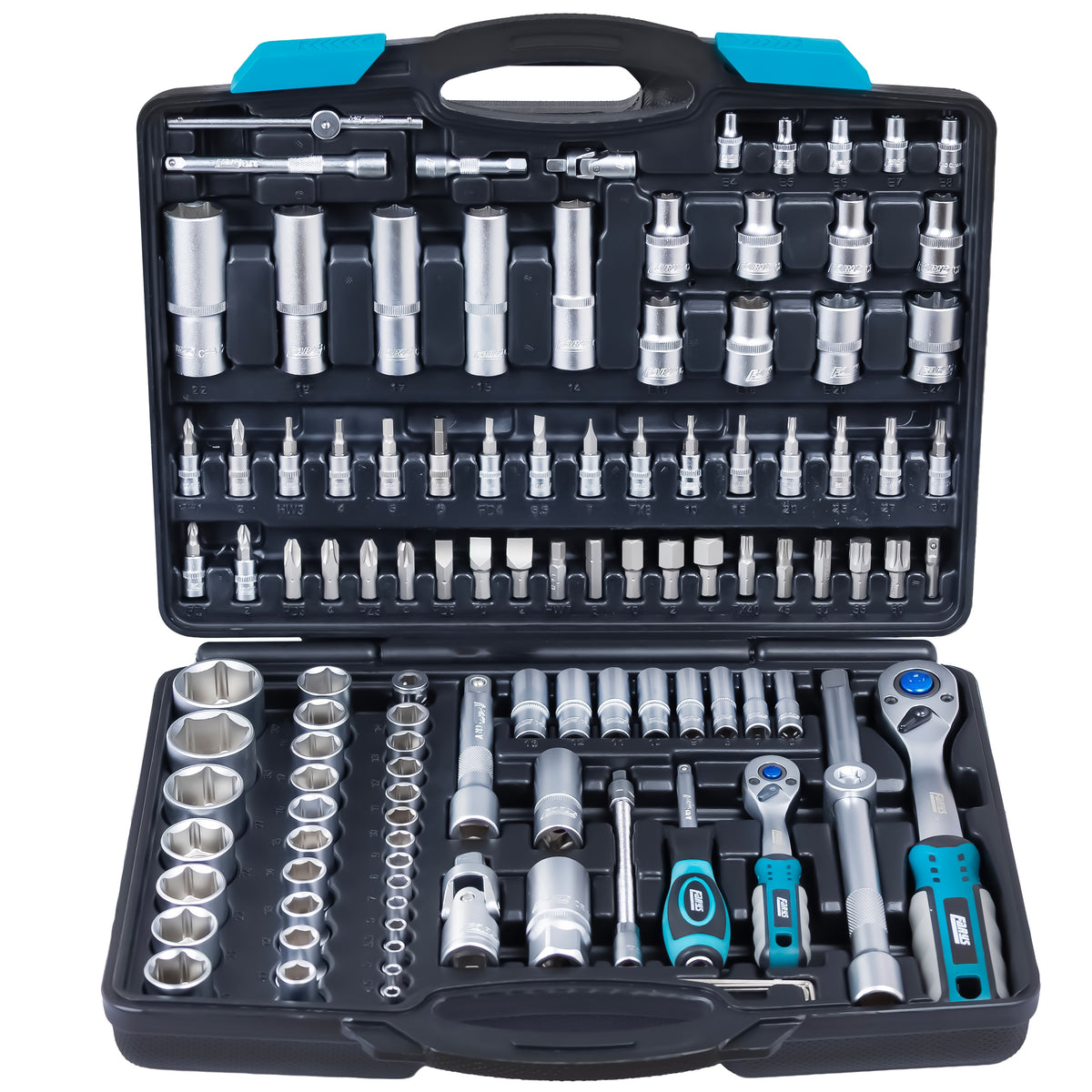 Socket wrench set 108el CRV 1/2 1/4 ratchets whipped suitcase Manufacturer code FR3027