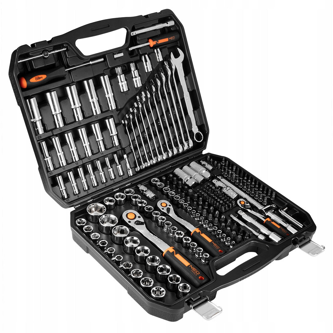 Socket wrenches 1/2", 3/8", 1/4", set of 219, NEO 10-076 Manufacturer code 10-076