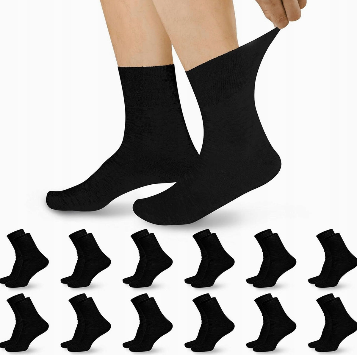 Socks 6 Pairs Men's Bamboo for Diabetics Pressure-Free Loose
