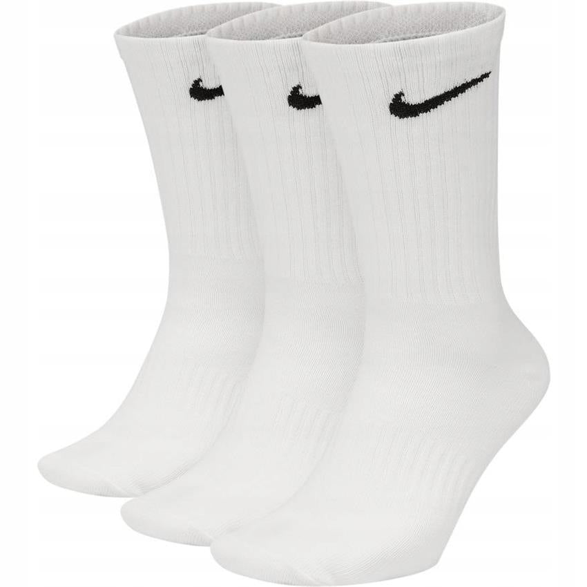 Socks NIKE Cushioned Everyday Long White R. 38-42 Logo Dri-Fit 3-Pack