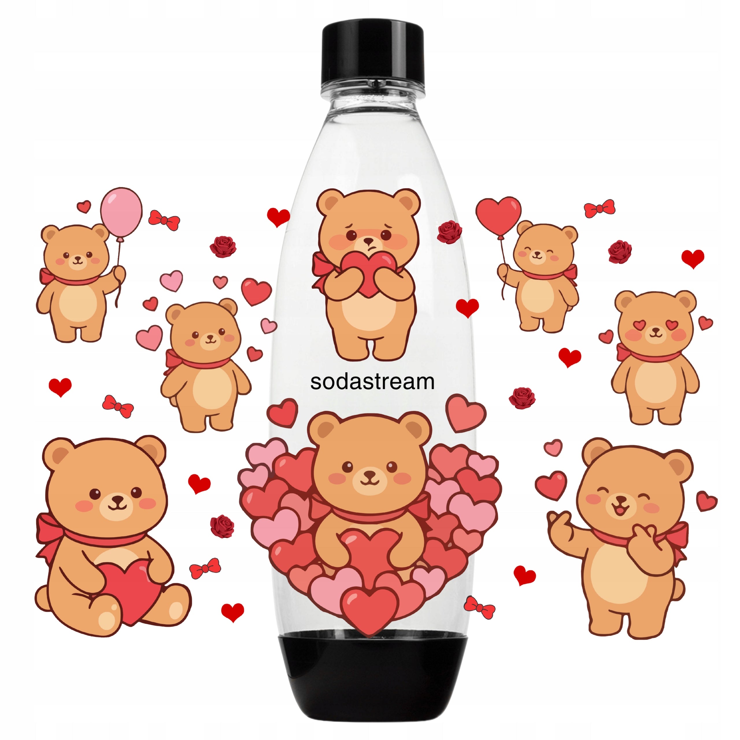 SodaStream Bear Bottle with Hearts for Carbonated Water for Gift Love
