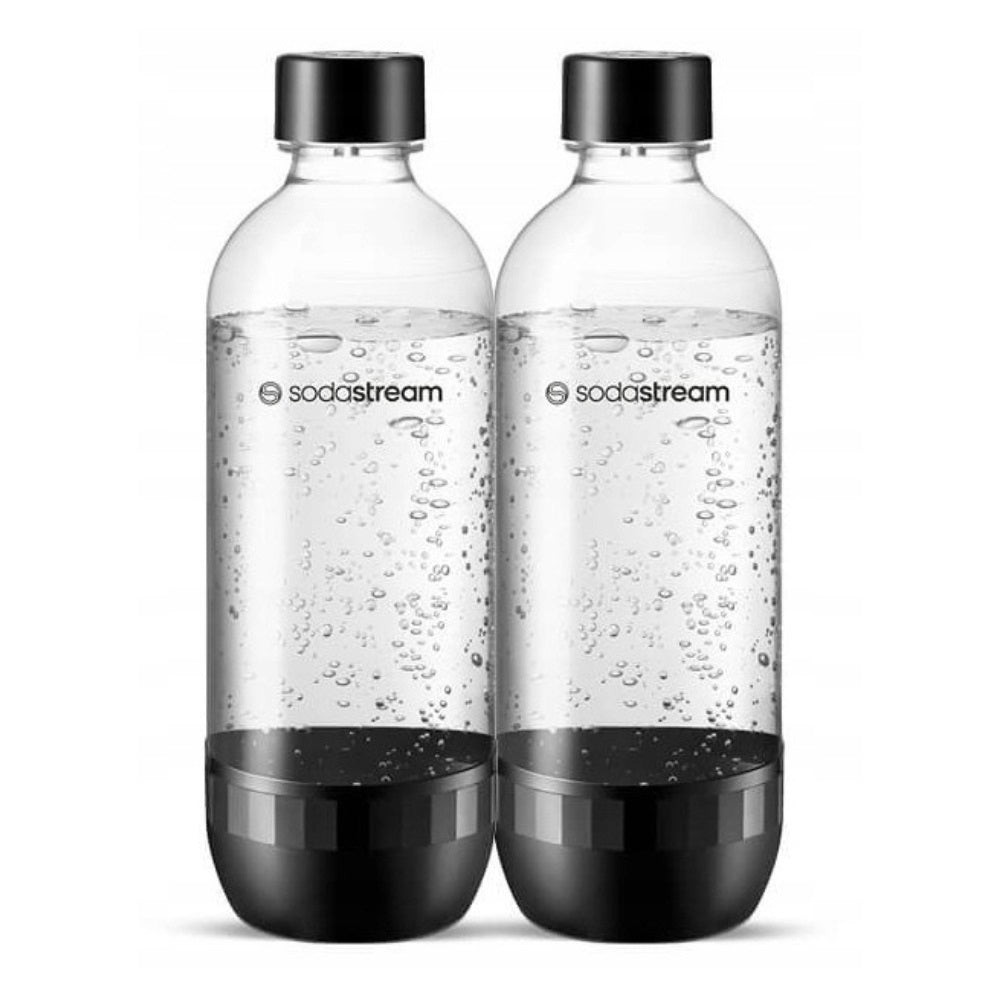 SodaStream Original PET Bottles 1L Set of 2 Bottles for Terra, Art, Spirit Dominant color black