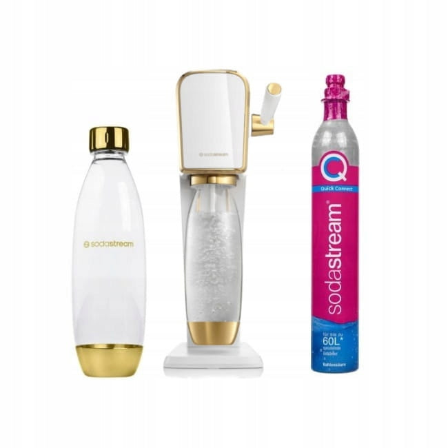 SodaStream Saturator Art Set + 1 L Bottle + White and Gold Cartridge Brand SodaStream