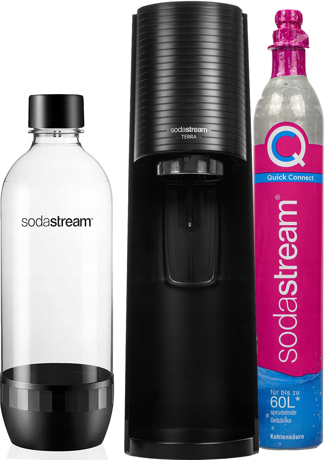 SodaStream Terra + Classic Bottle 1L BLACK Saturator for sparkling water