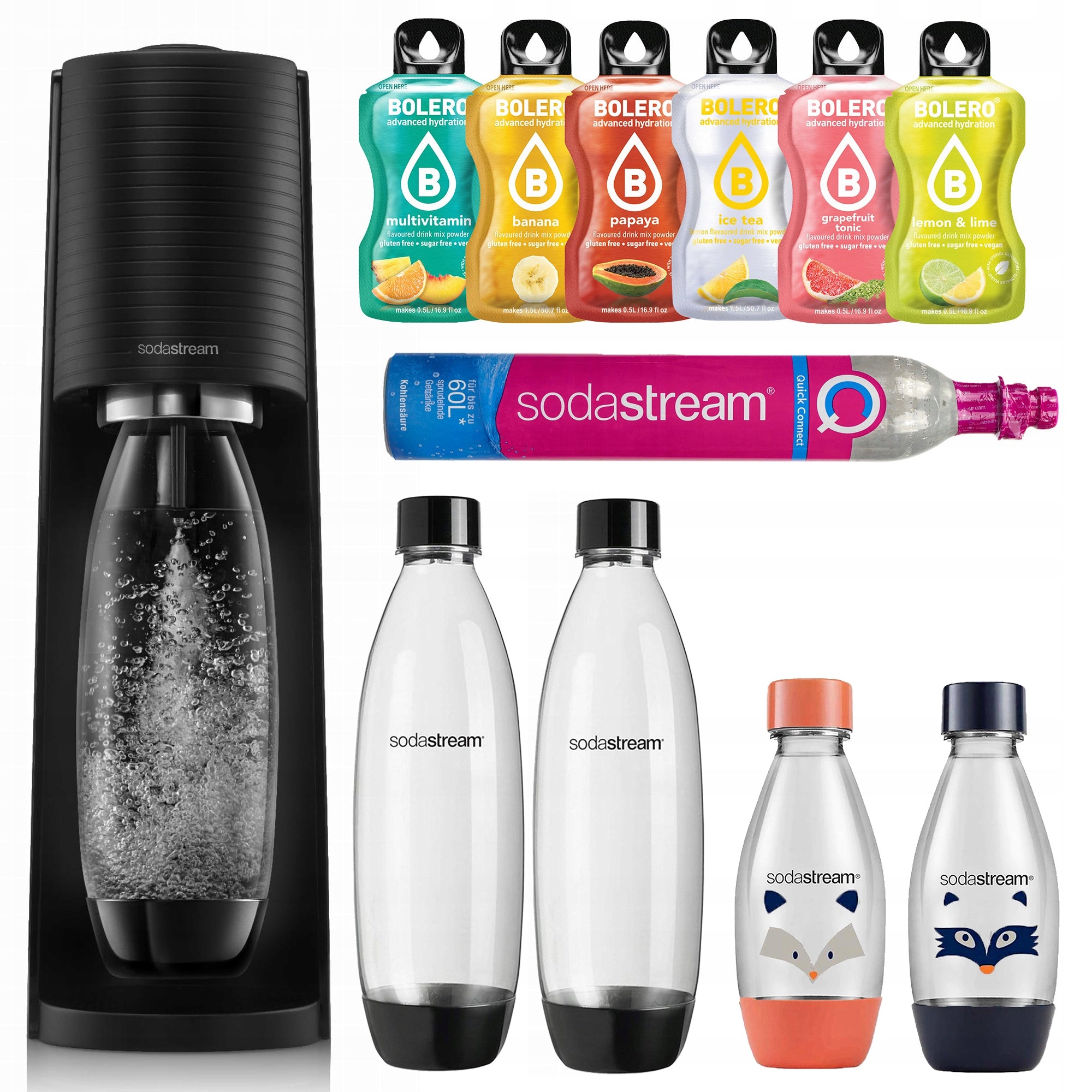 Sodastream Terra Saturator For Carbonated Water Cartridge 4 Bottles 2x1L 2x0.5L