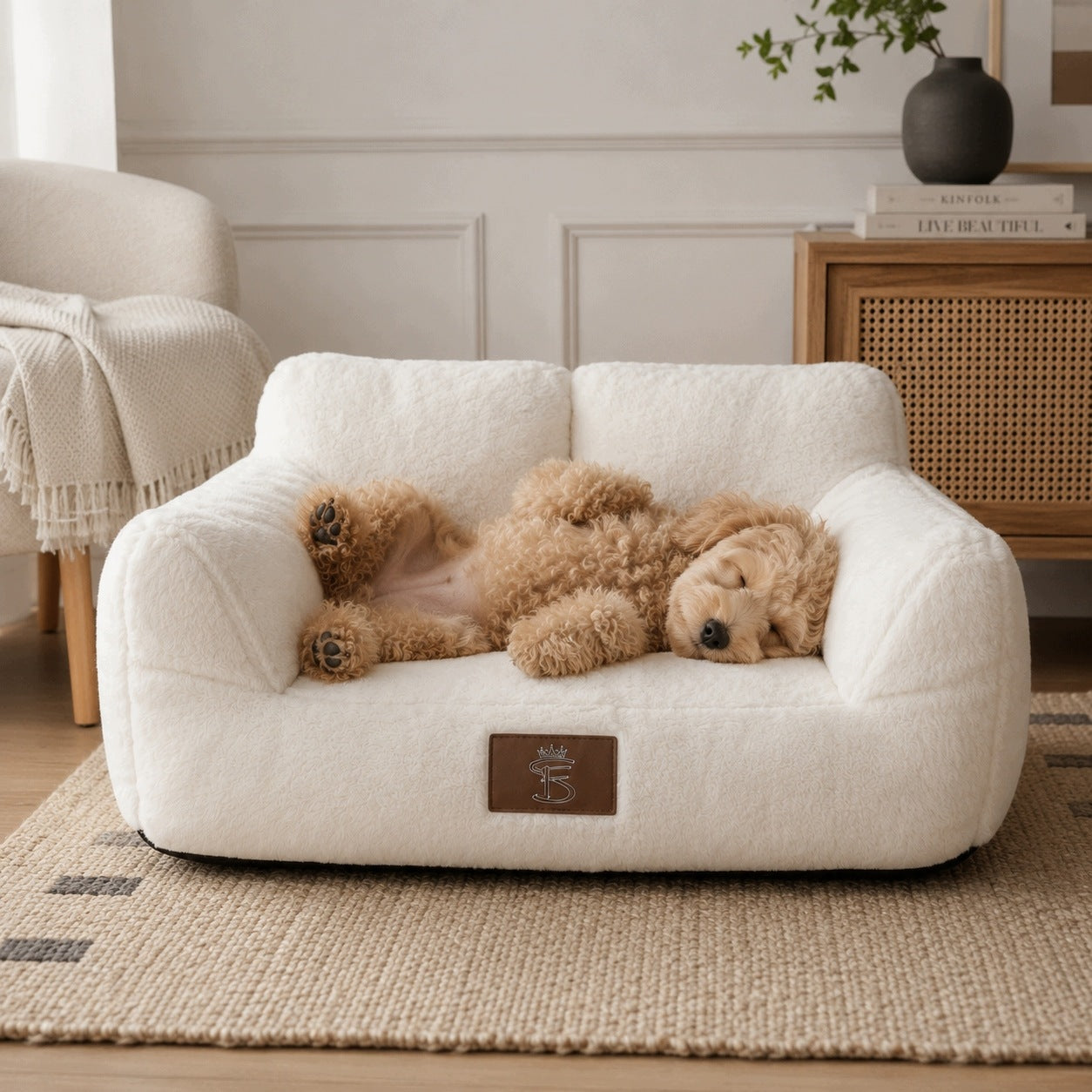 Sofa couch bedding cat dog bed WHITE removable cover small Packaging status original