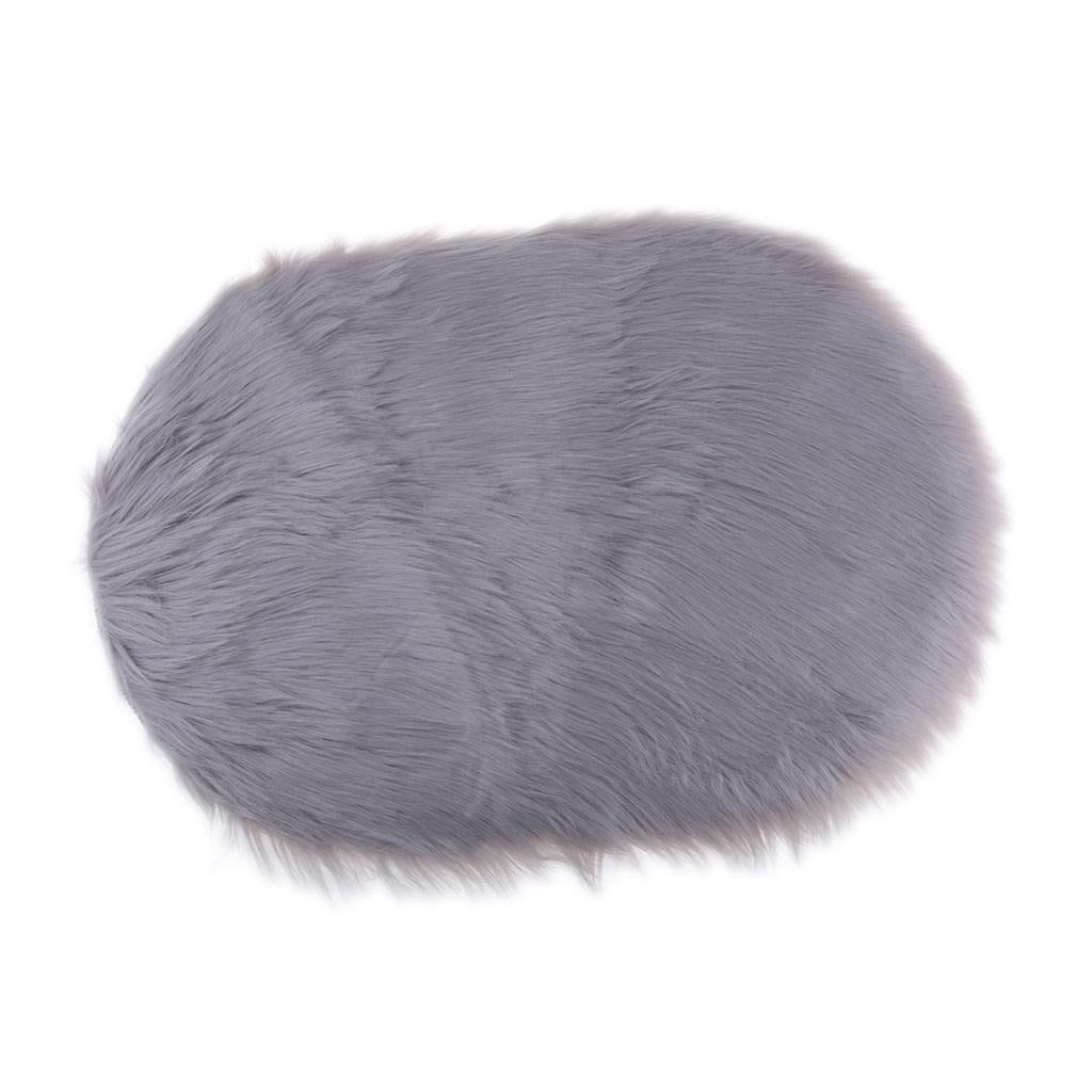 Soft Plain Skin Rug Washable Mat Small Rugs 40x60cm Gray Length 40 cm
