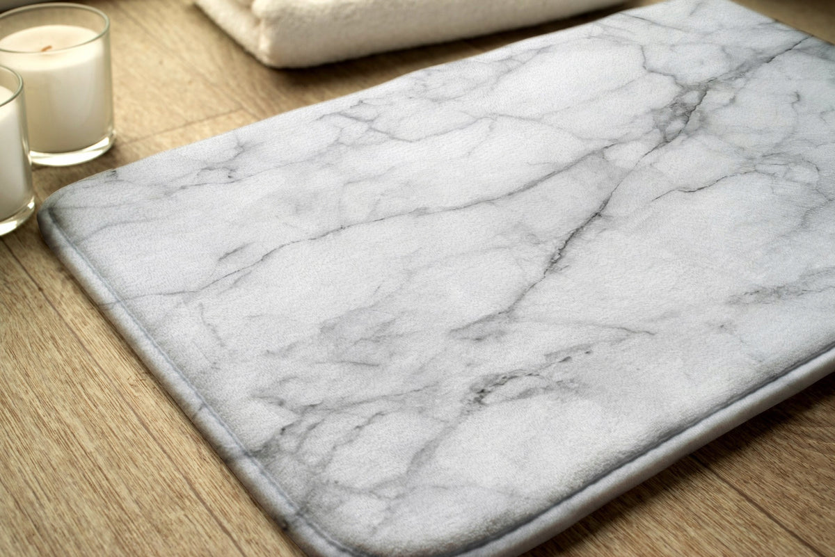 Soft bathroom rug Gray Marble 75x45 cm Length 45 cm