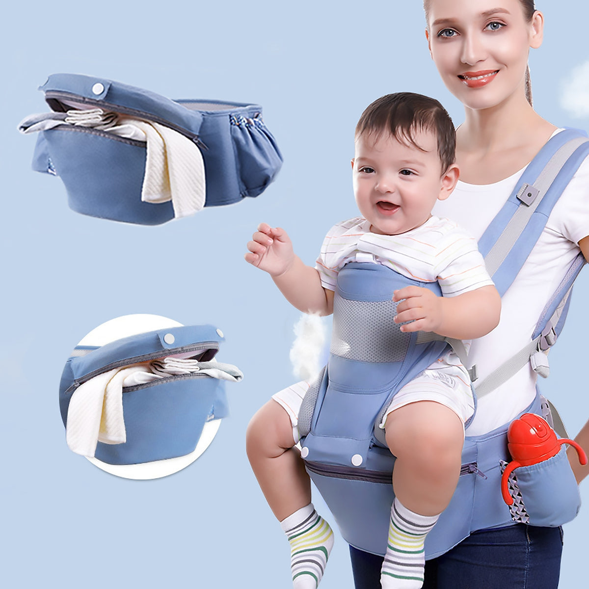 Soft blue carrier up to 25 kg 0-4 years Brand no brand