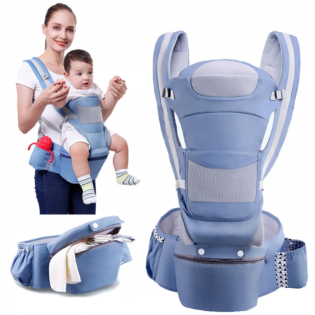Soft blue carrier up to 25 kg 0-4 years
