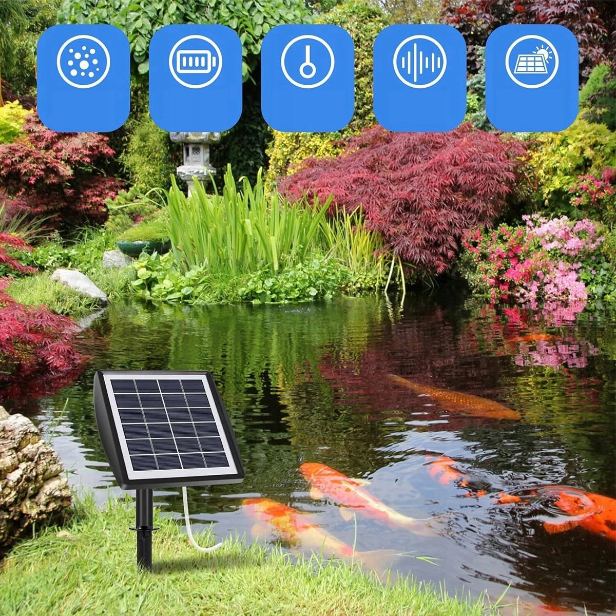 Solar Aerator Billing Eyelet Water Oxygenator Bubble Water Pump capacity l/h 501 - 1000 l/h