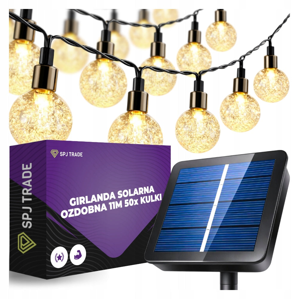 Solar Decorative Garland 11m 50 LED Balls Decorative Light Chain Balls
