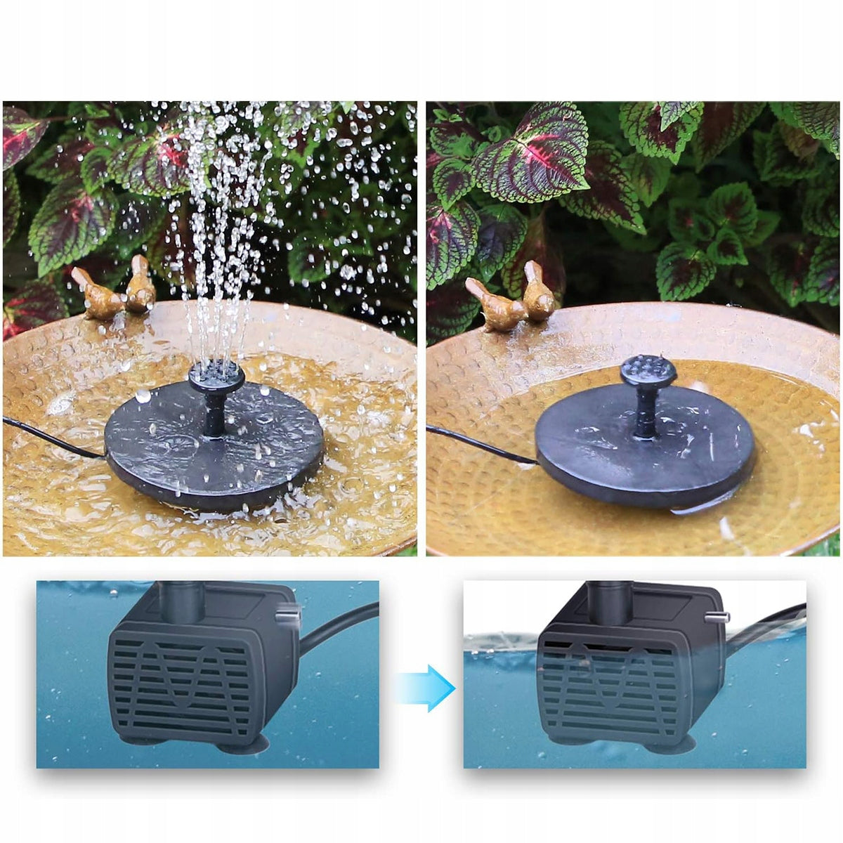 Solar Fountain For Pond Water, Pump With Solar Panel For Pond Water Power 2.5 W