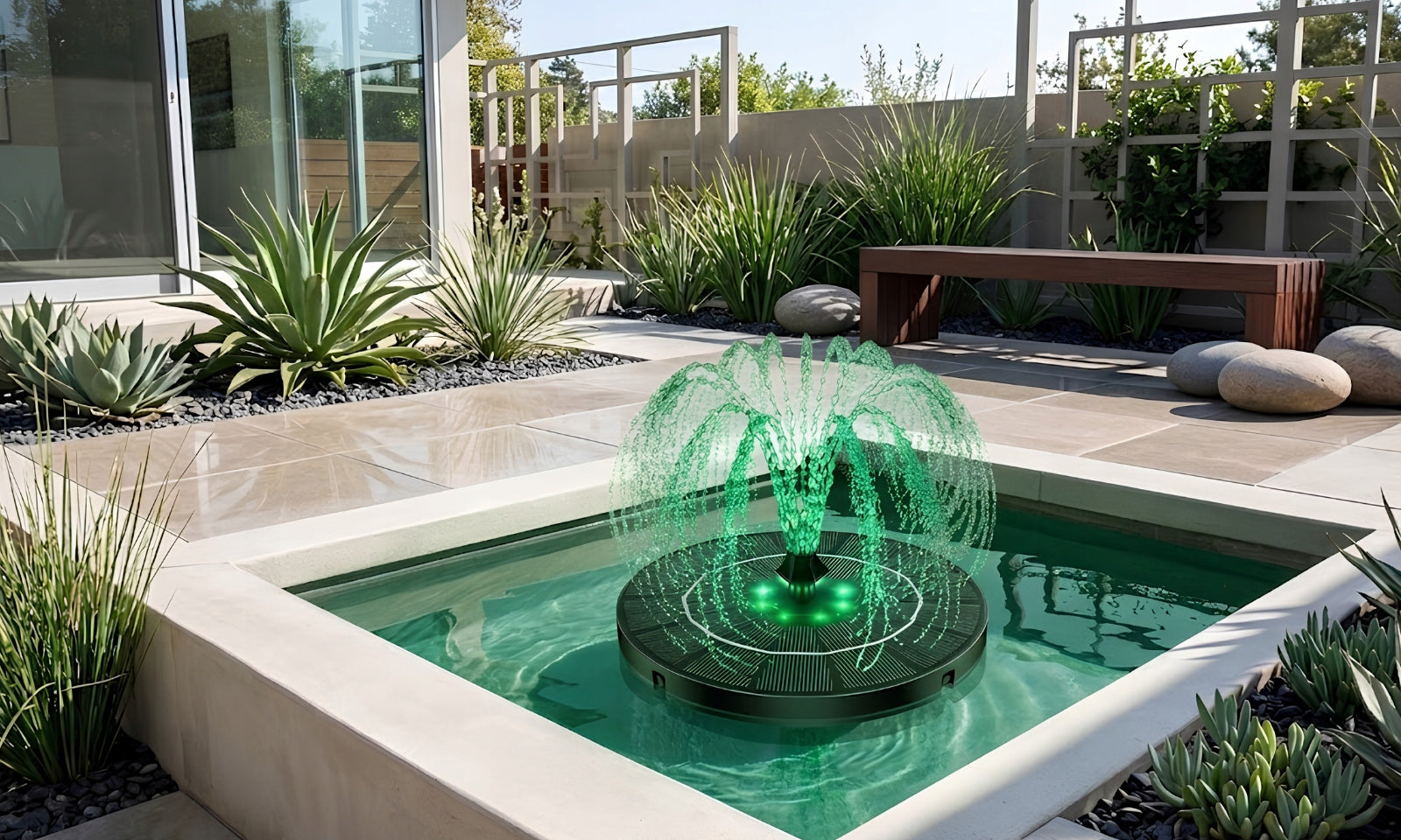 Solar Fountain for pond Water Garden Floating Pump LED RGB Power 3 W