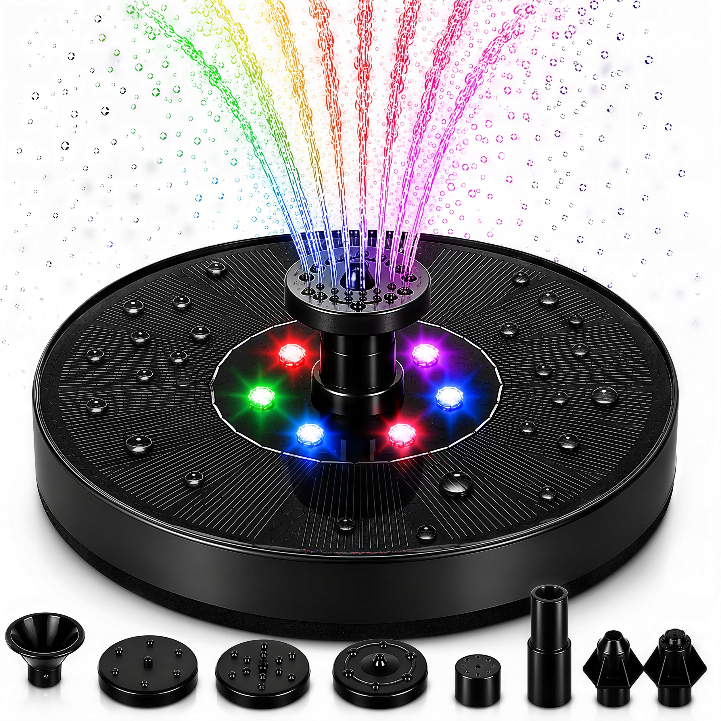Solar Fountain for pond Water Garden Floating Pump LED RGB