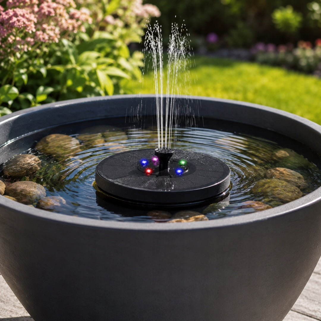Solar Garden Fountain LED RGB Floating Pump for pond water Power 3.5 W