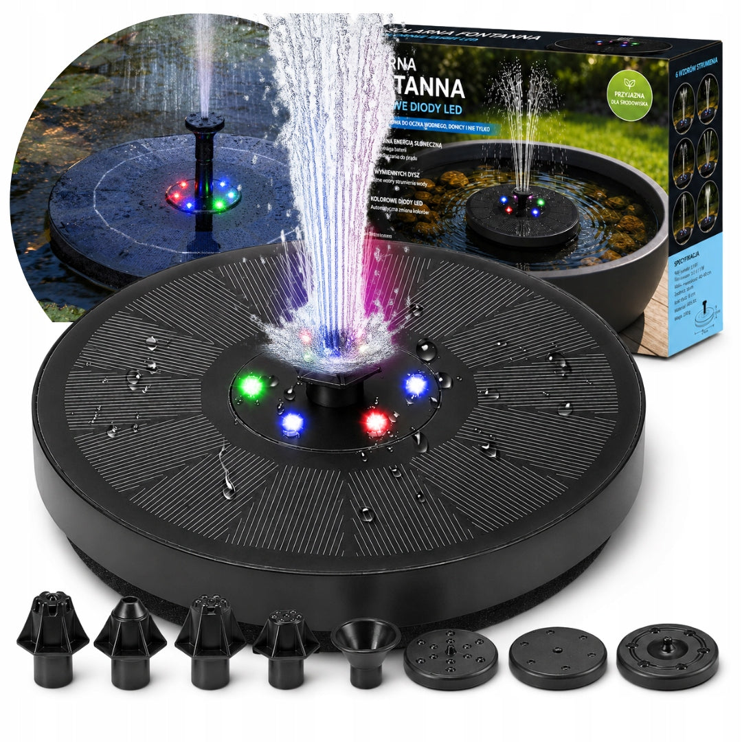 Solar Garden Fountain LED RGB Floating Pump for pond water