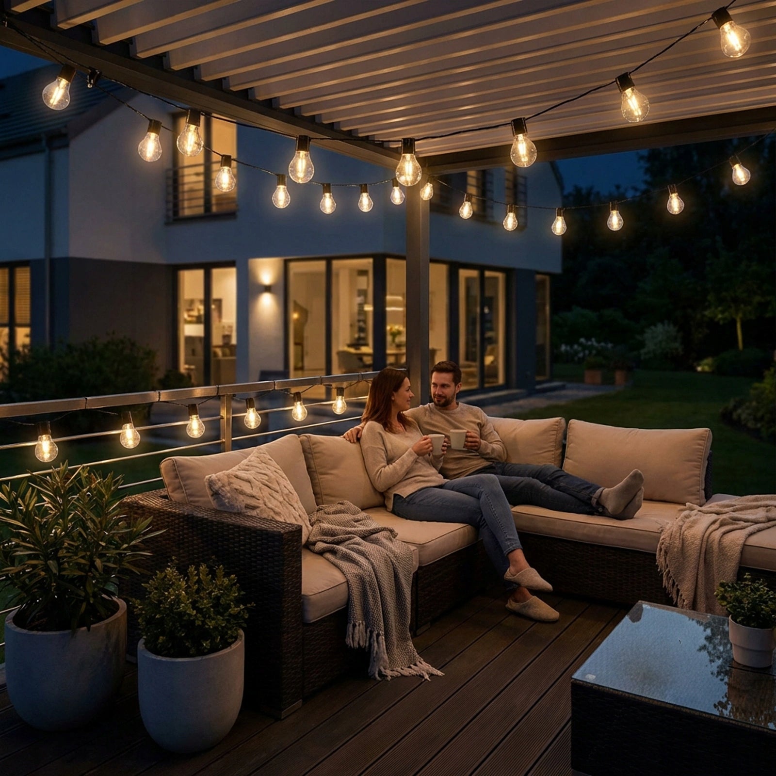 Solar Garden Garland 7,7m 20 LED Bulbs Retro Warm Outdoor Color Length 700 cm