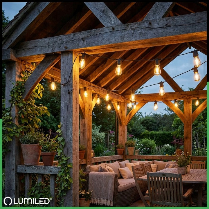 Solar Garden Garland Light 30x LED BULB Balcony Terrace 20m PILOT Manufacturer code 606857 lampki solarne żarówki na taras altana
