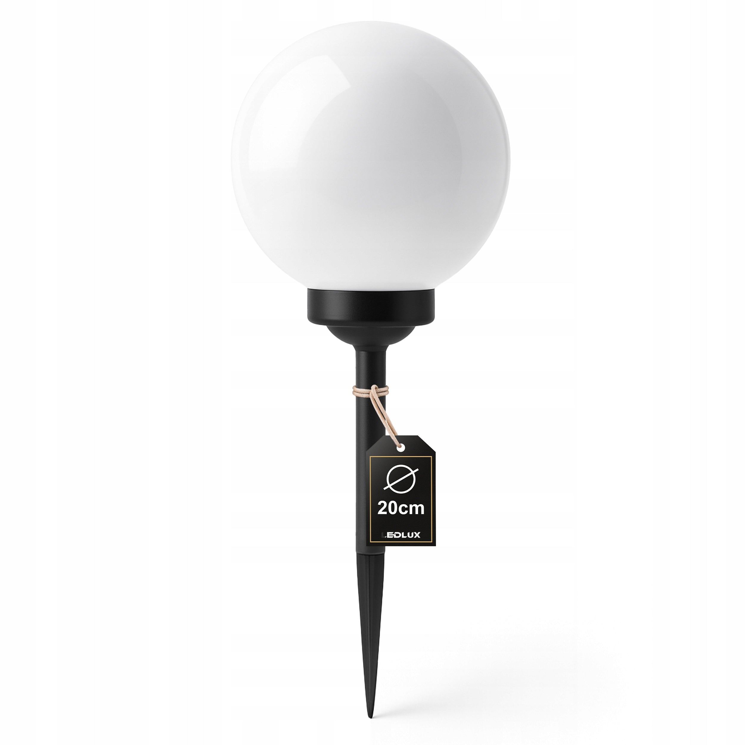 Solar Garden Lamp LED Ball 20cm Driven Ground White Cold Milk Manufacturer code Lampa Solarna LSOL-023