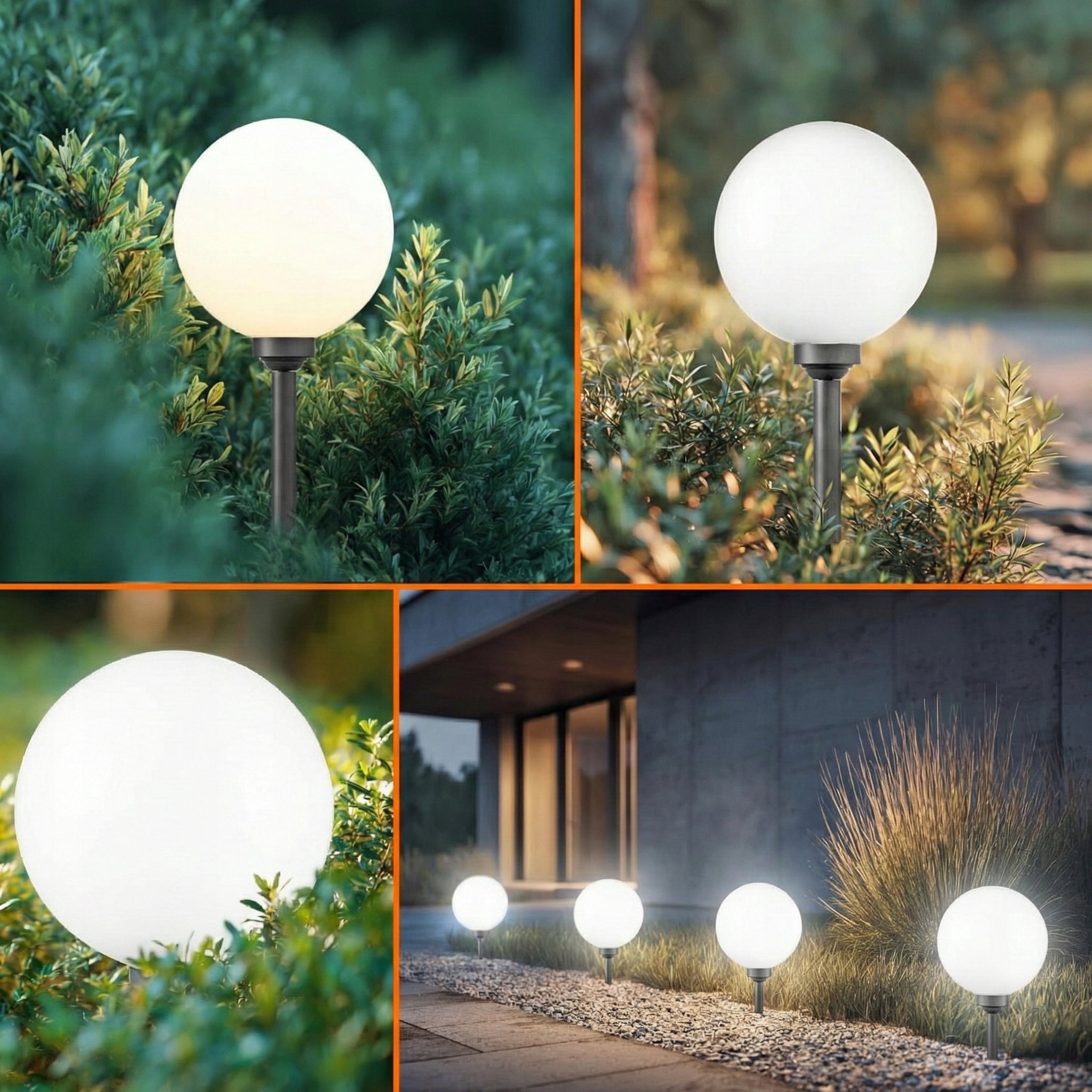 Solar Garden Lamp LED Ball 25cm Post Punched Twilight Sensor Garden Manufacturer code Lampa Solarna 7235