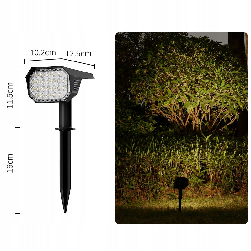 Solar Garden Lamp LED Punched Post Headlight Twilight Sensor 2PCS Brand Eco Power Energy