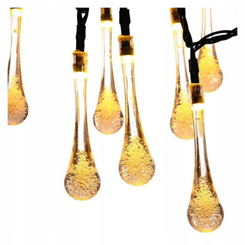 Solar Garden Lamp LED Teardrop Garland Light Punched Ornament LED Chain Packaging status original