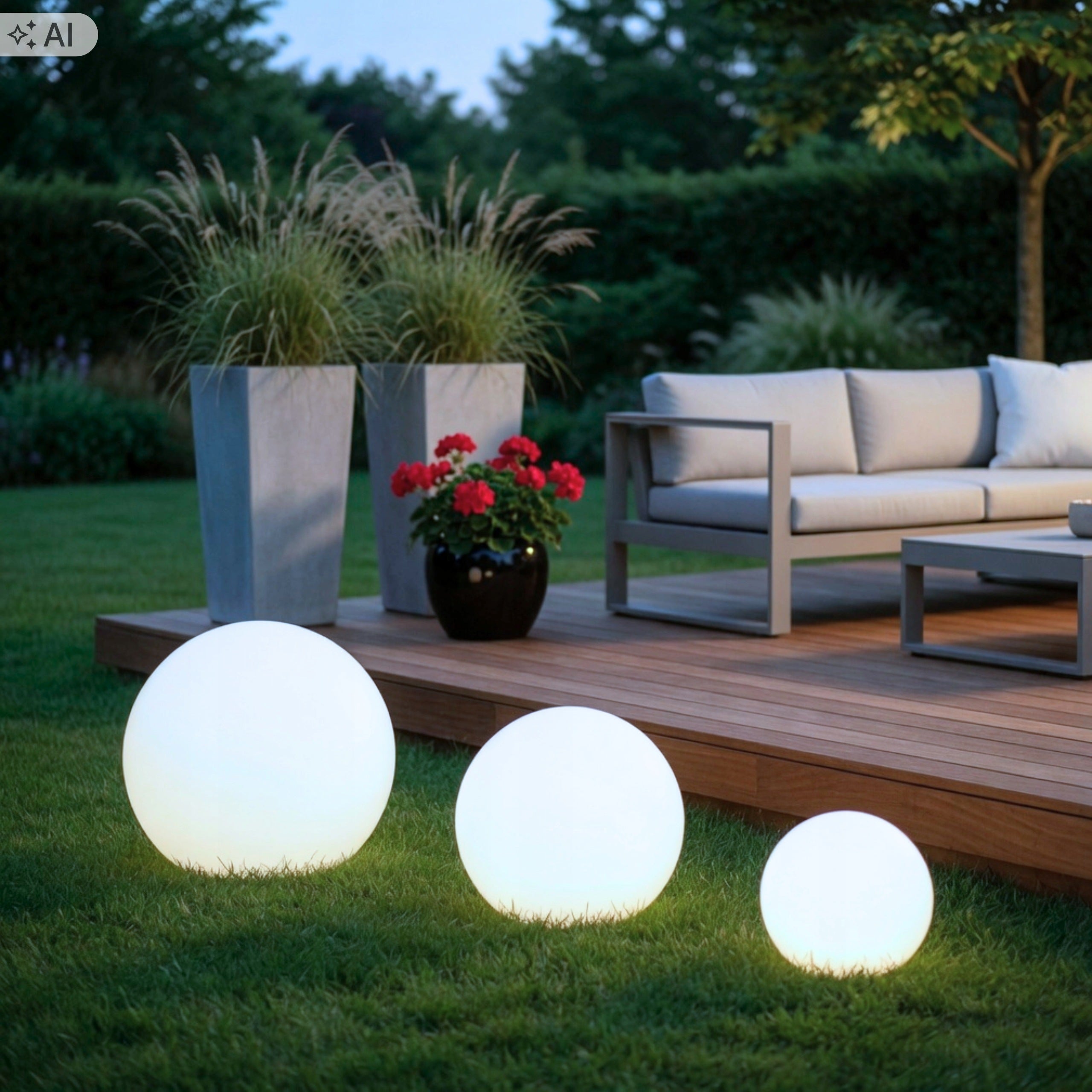Solar Garden Lamps BALL LARGE SET 3 Solar Lamp Large Balls 25/20/20 Manufacturer code MILILED Kule solarne duże 25 20 20 cm