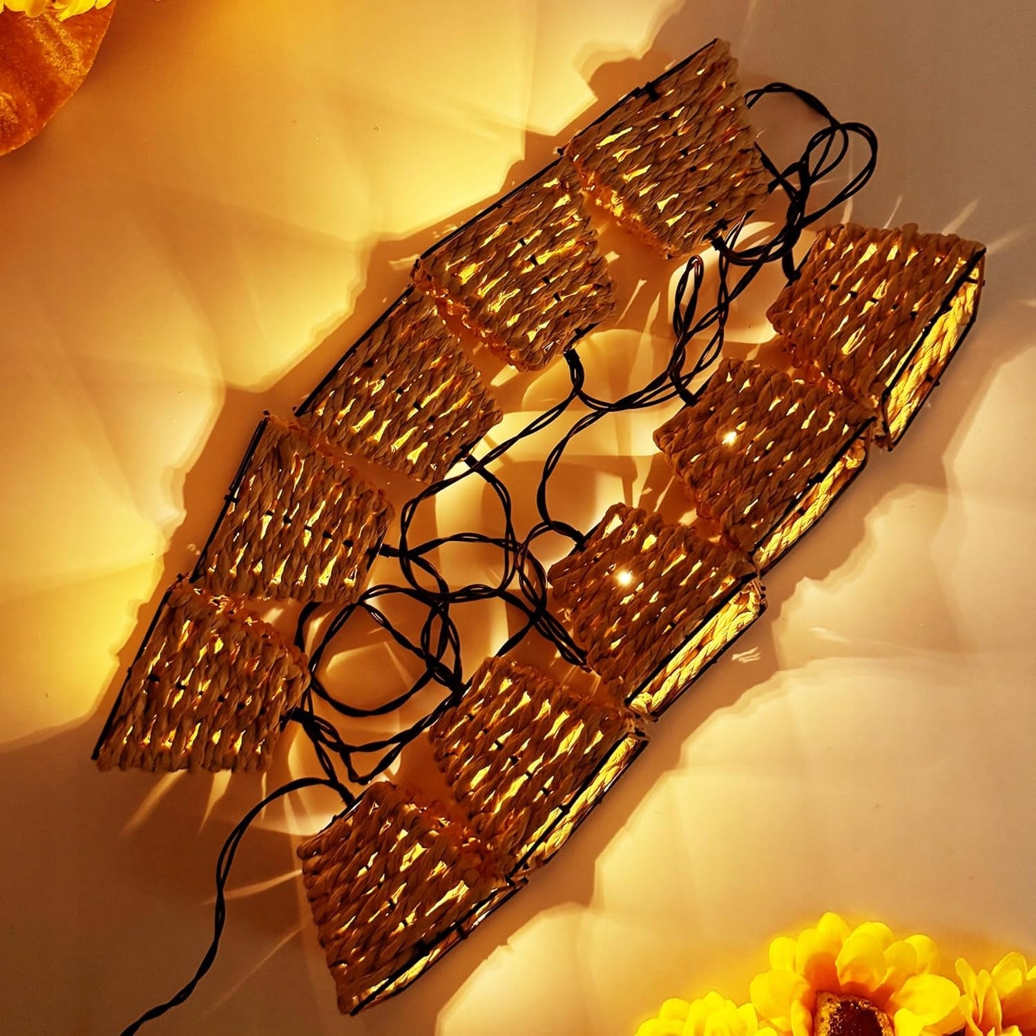 Solar Garden Lights Rattan 10 LED Waterproof Length 190 cm