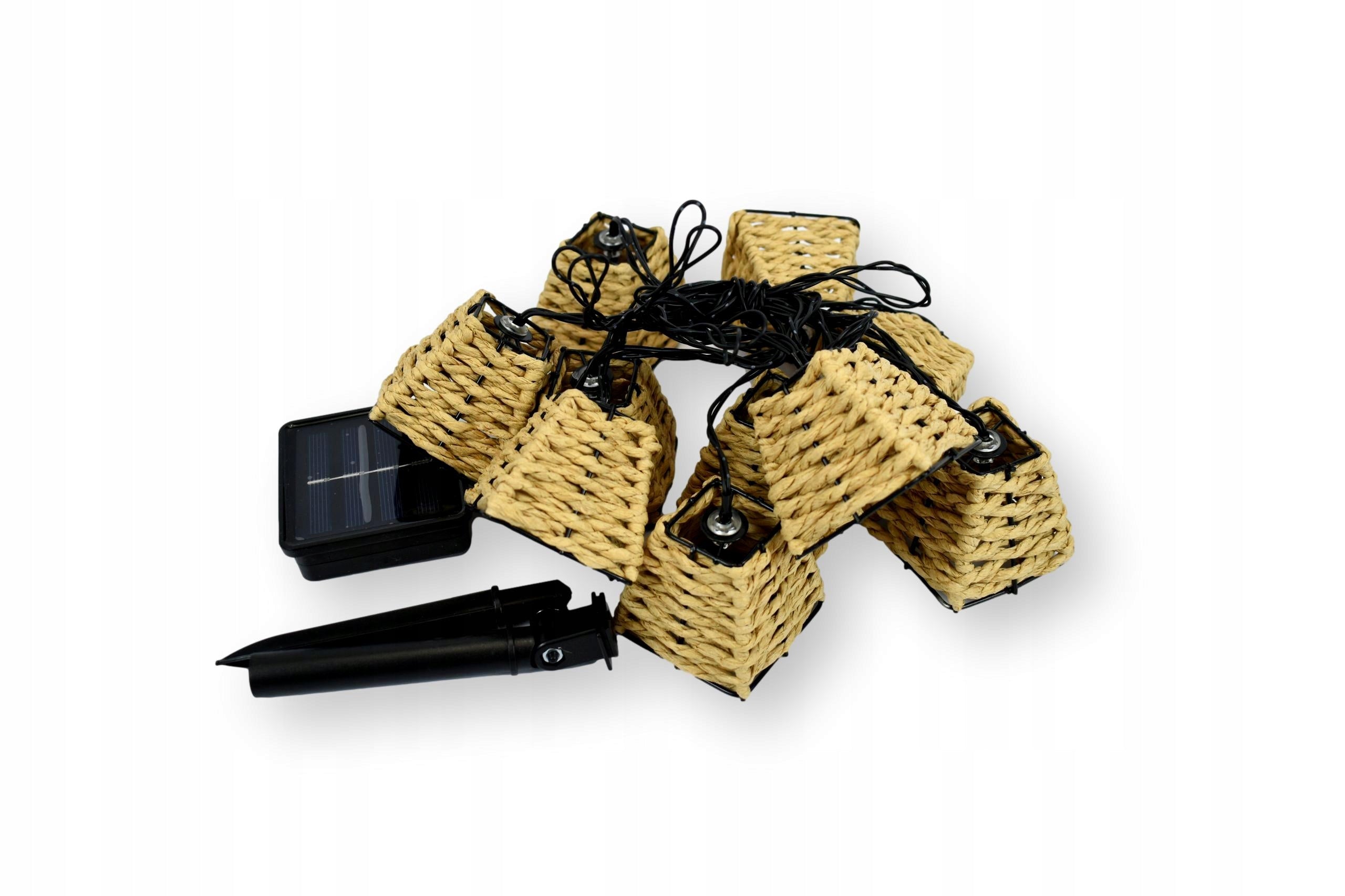 Solar Garden Lights Rattan 10 LED Waterproof Number of light points up to 10