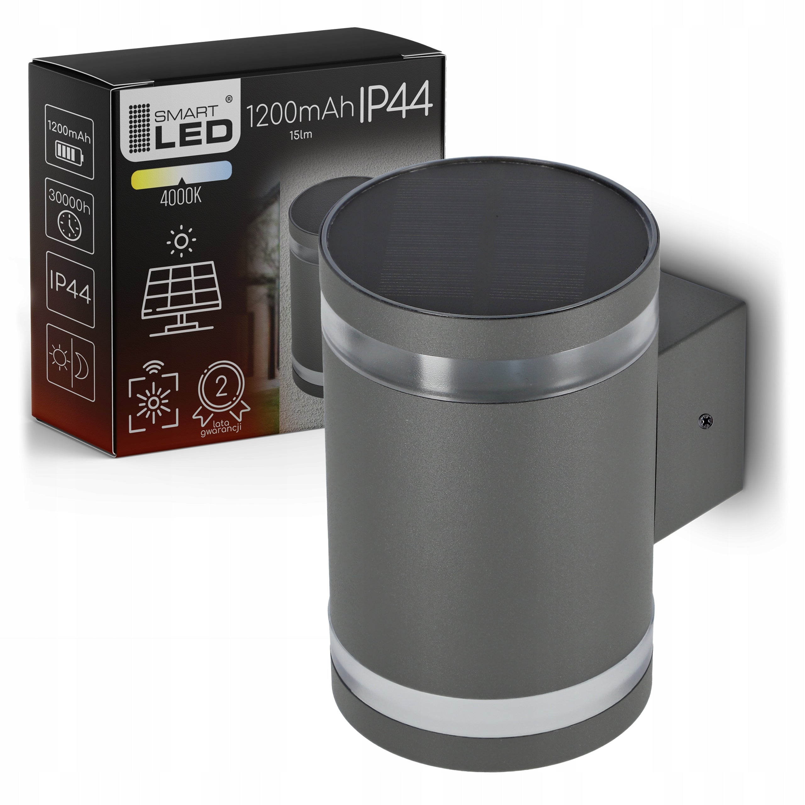 Solar Garden Wall Lamp LED Facade Wall Lamp Twilight Sensor