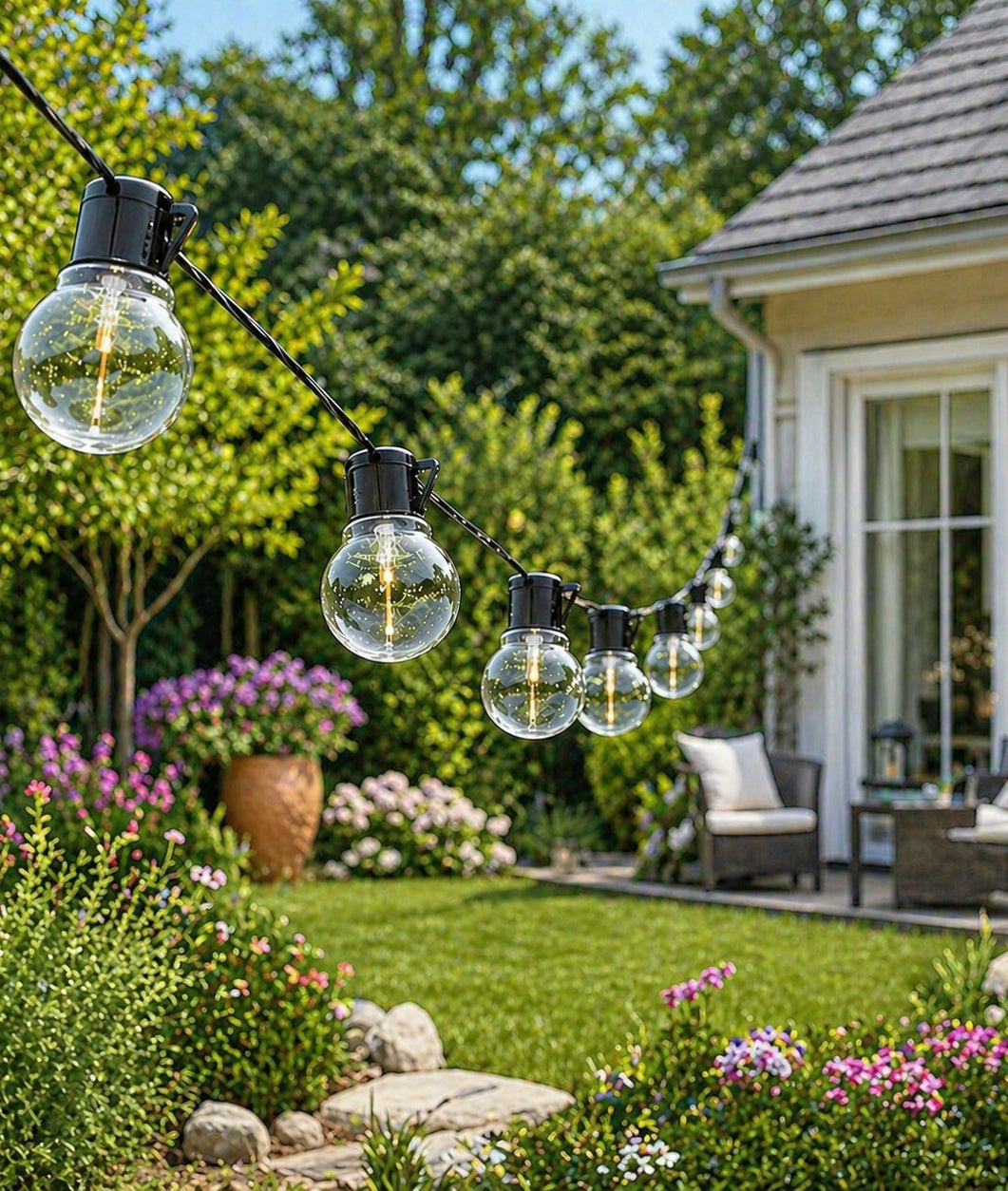 Solar Garland LED Garden 20 x LED Bulbs LED Solar Balls Brand SuperLED