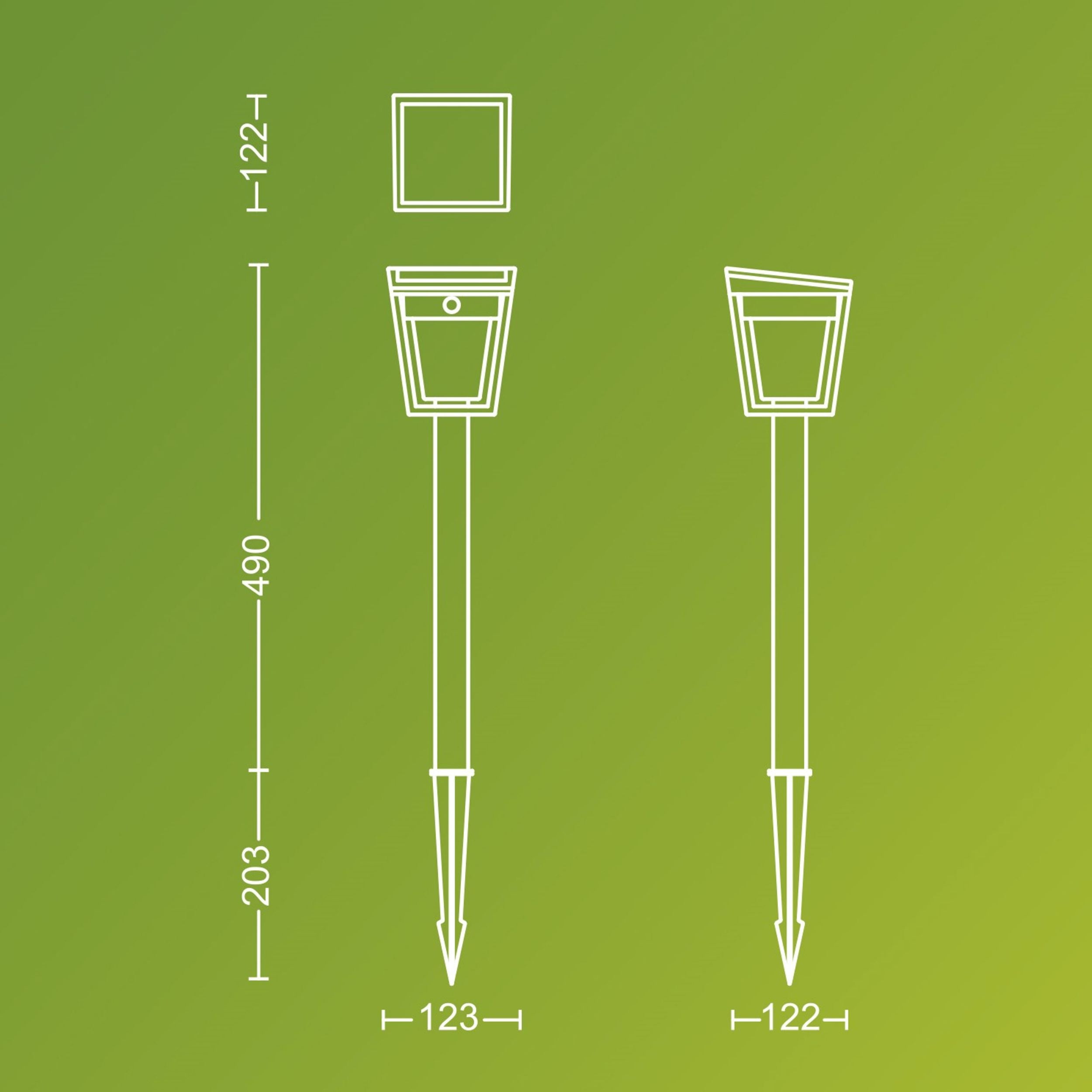 Solar LED Lamp PHILIPS NISSA Garden Punched Post 50cm Motion Sensor Additional information motion sensor hermetic luminaire light source included