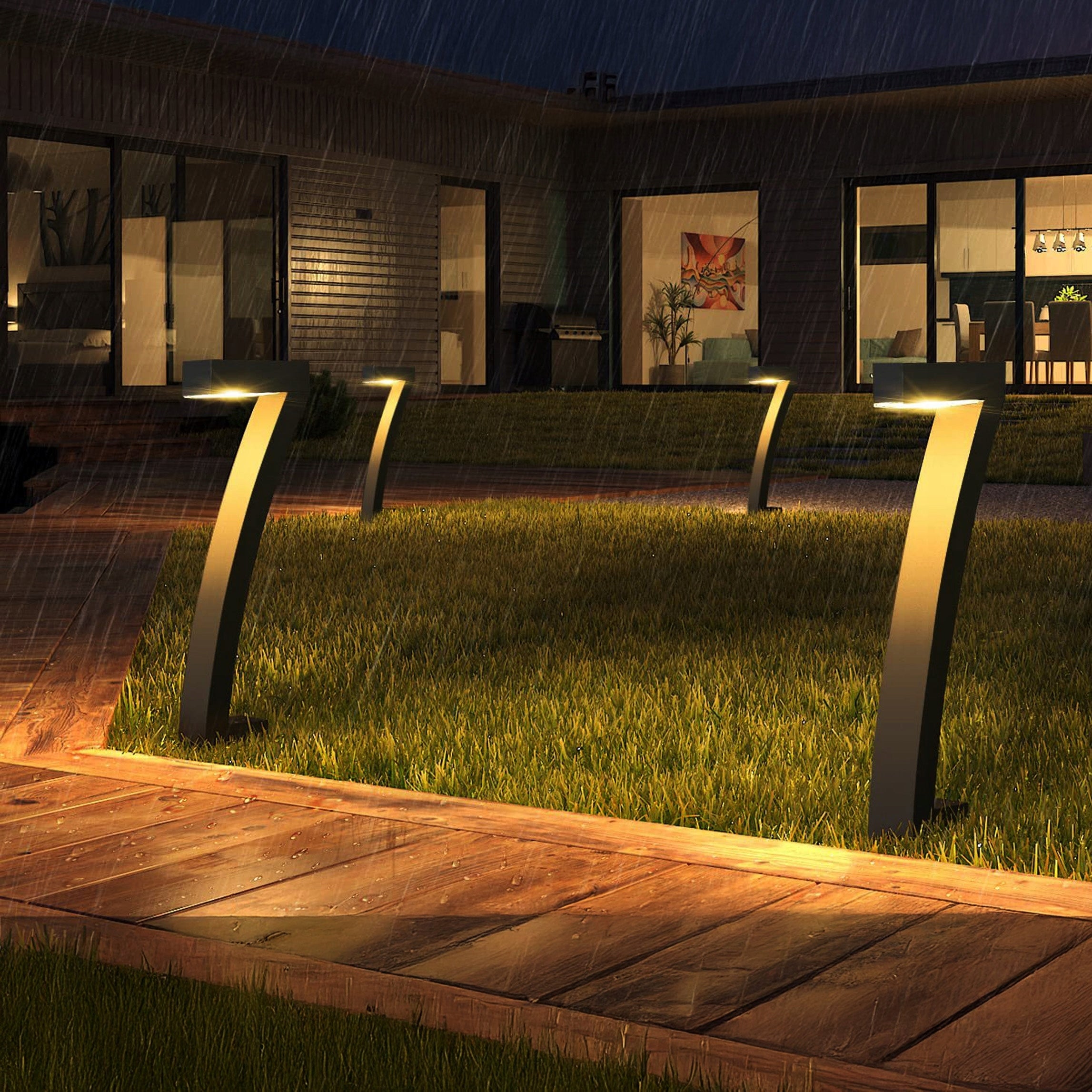 Solar Lamp 4pcs LED Garden Punched Post Twilight Sensor 3000K Manufacturer code Zestaw 4 szt. LAMPA SOLARNA WBIJANA OGRODOWA