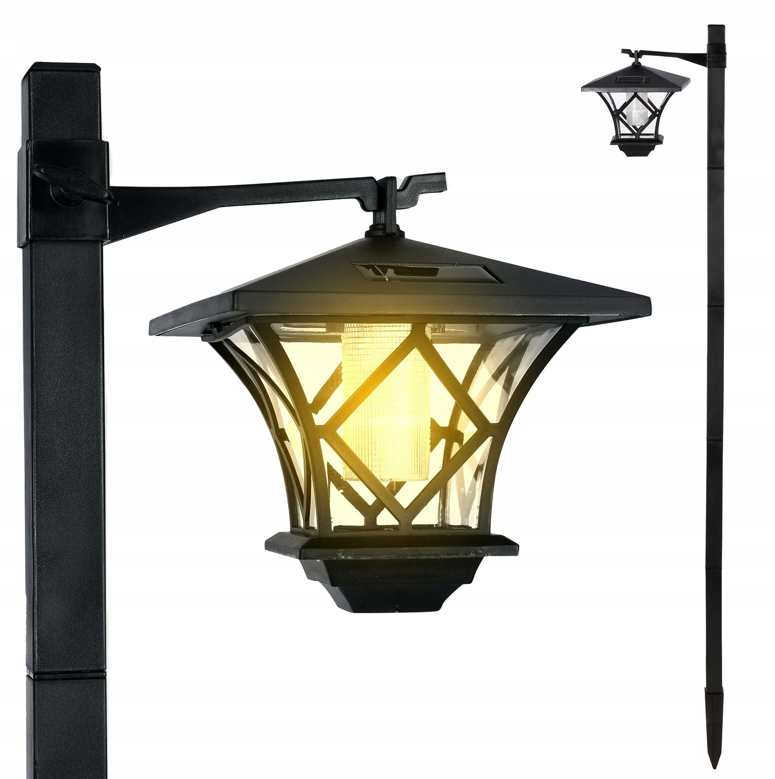 Solar Lamp Garden Lantern LED 1,5m Lantern Punched Garden Post