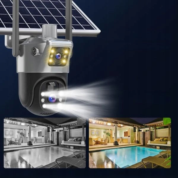 Solar Outdoor WiFi Camera 4K 8MP Dual HD PTZ IR LED App Product weight with unit packaging 0.8 kg