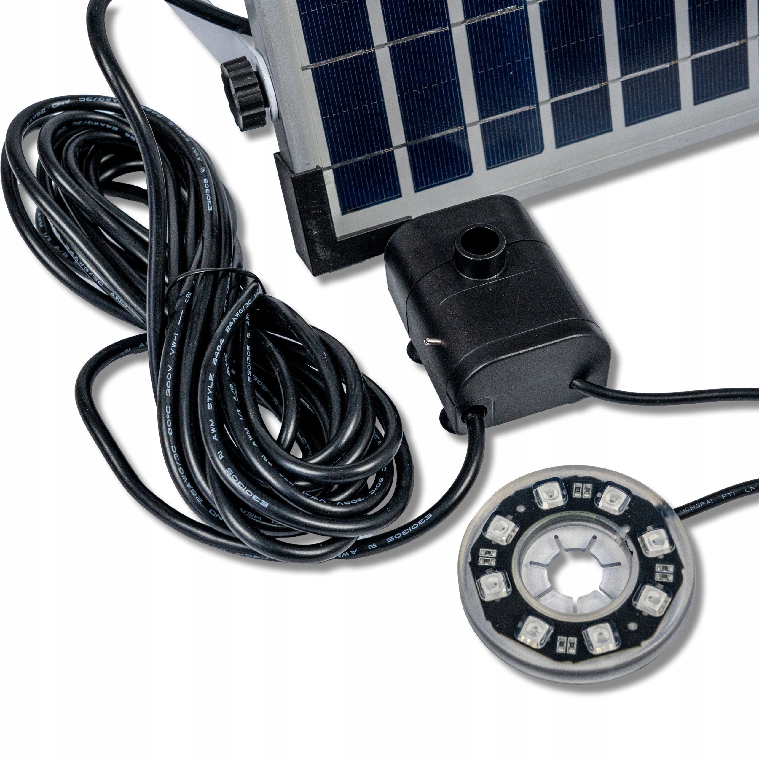 Solar fountain garden pump for pond RGB lighting nozzle set DC 71 Packaging status original