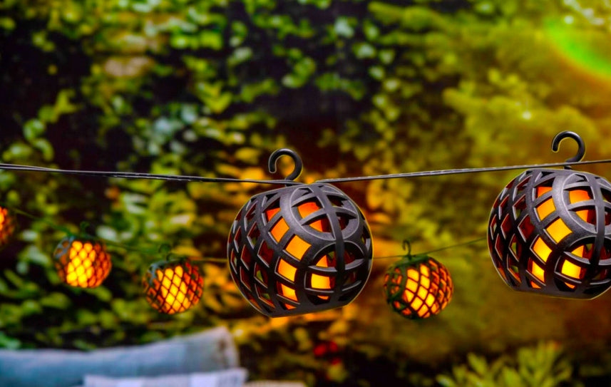 Solar garland LED garden light 20x LED lantern flame SuperLED Globe diameter 7 cm