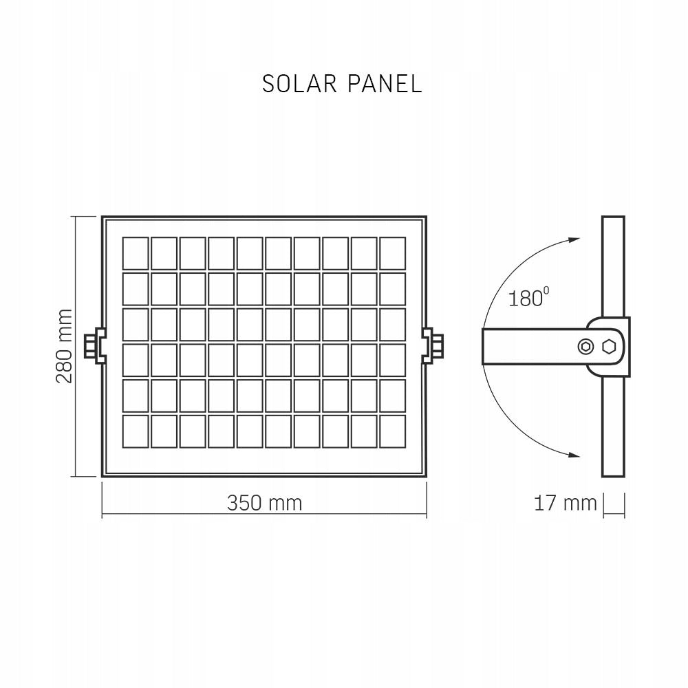 Solar halogen with motion sensor LED floodlight LAMP 20W 600lm VIDEX Rated power 20 W