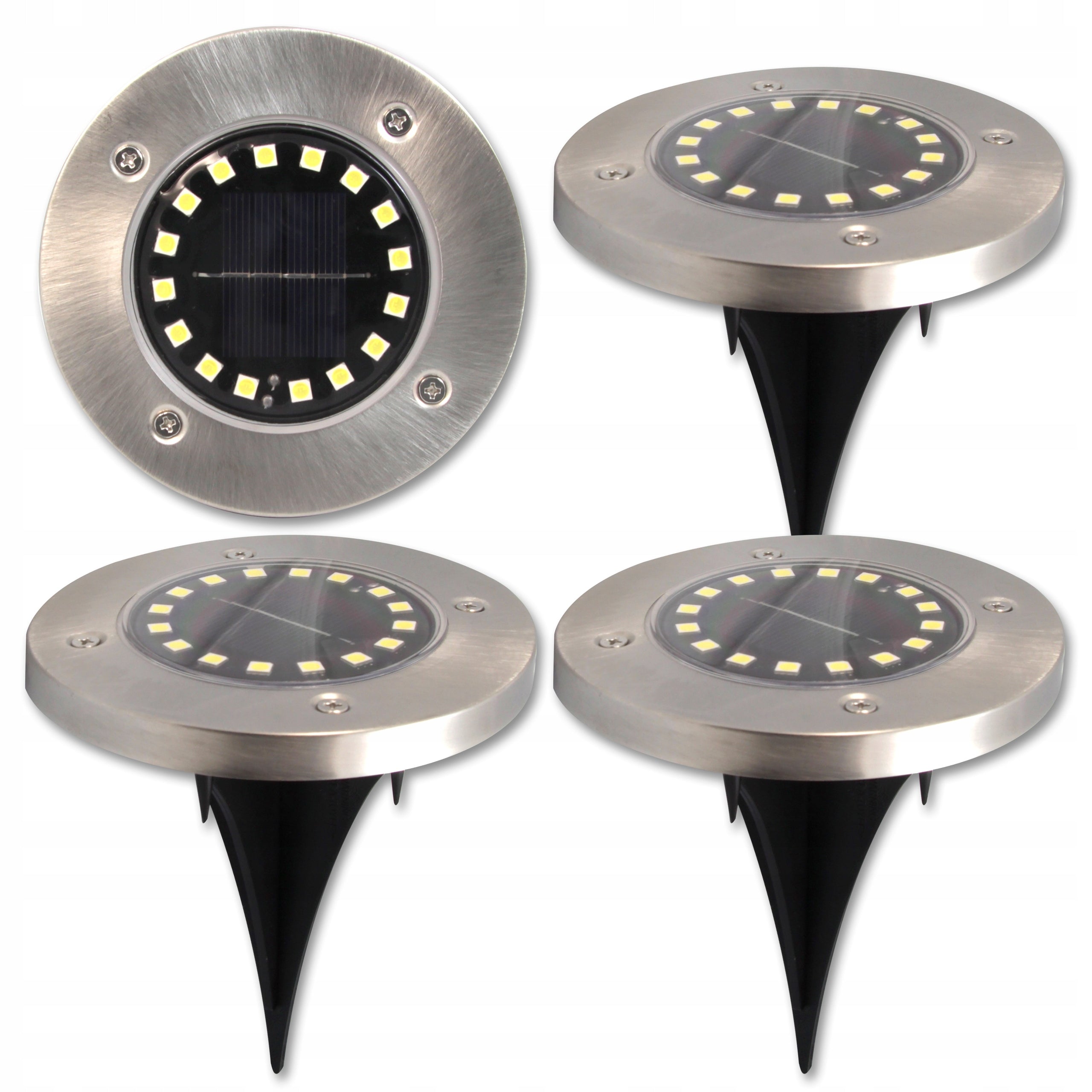 Solar lamp hammered Masterled silver 11,5 cm in set of 4 pieces!