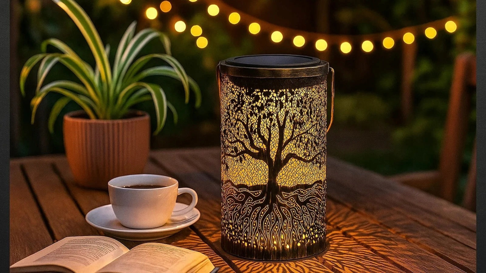 Solar lamp lantern LED garden lantern hanging terrace sensor Packaging status original