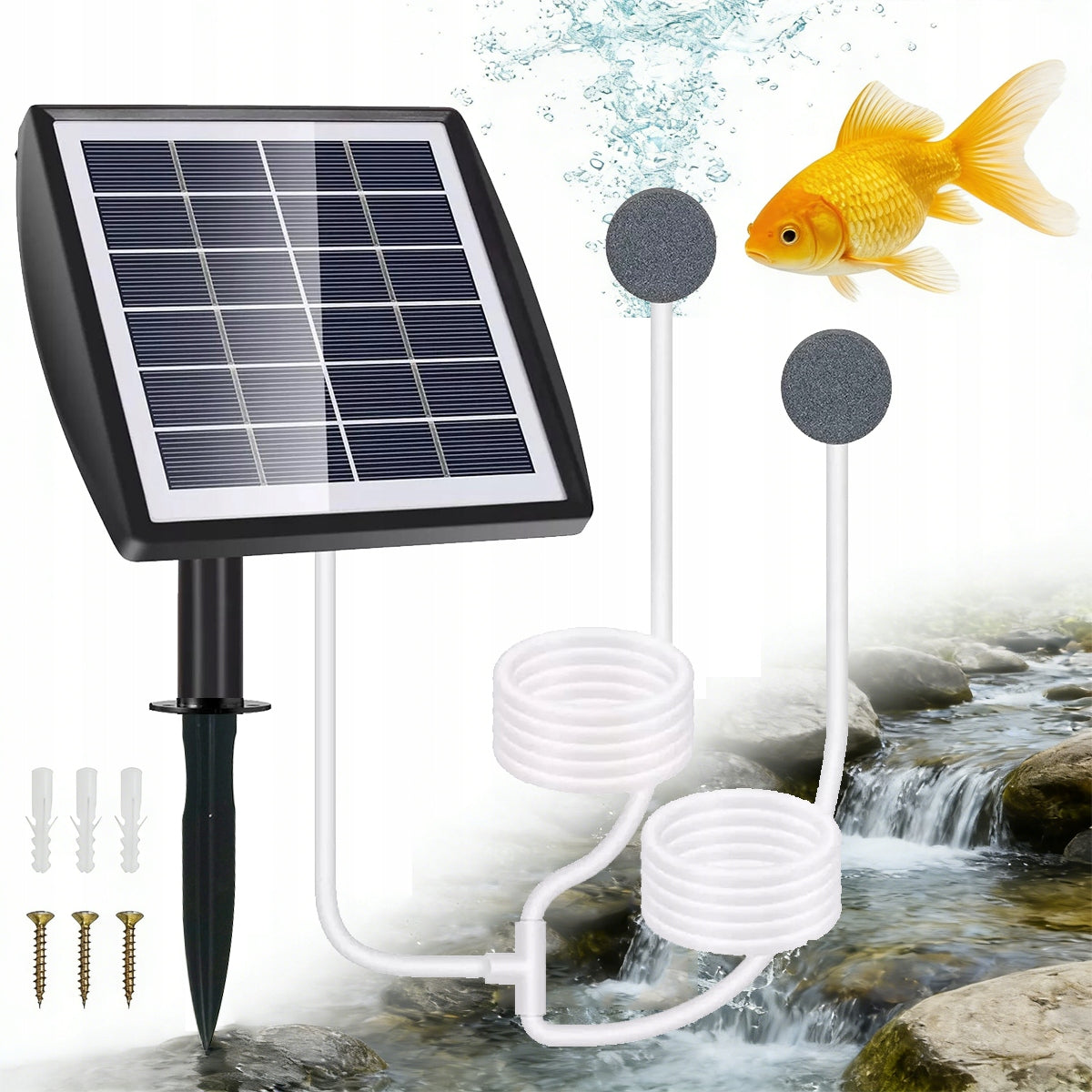 Solar oxygen pump Aerator for pond and aquarium 2200mAh