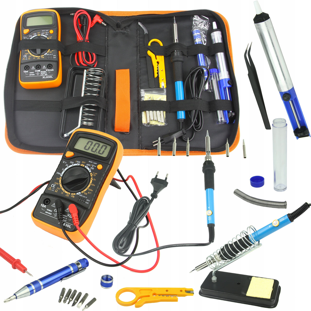 Soldering iron SOLDERING TOOL SET 40 ELEMENTS MULTIMETER 6 TIPS TIN