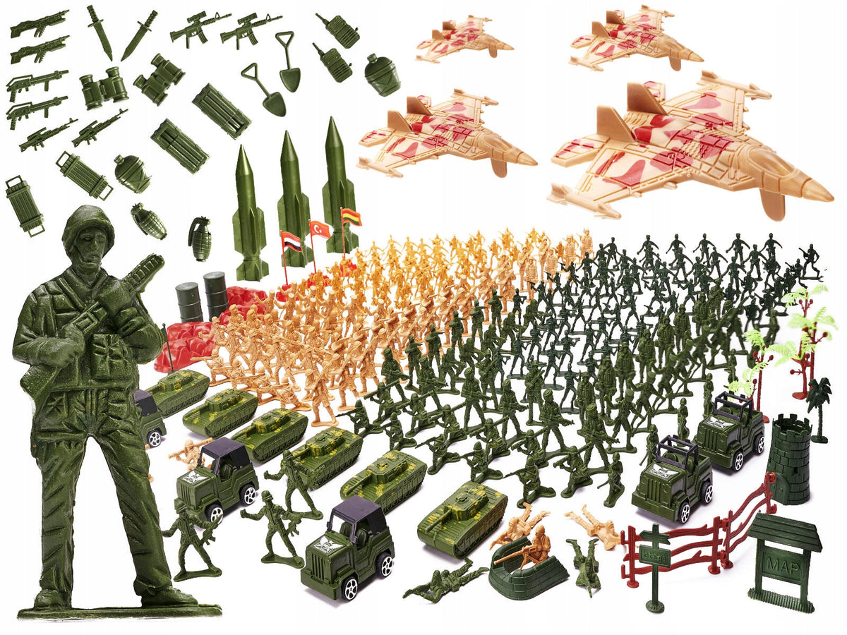 Soldiers military base figurines tank aircraft set of 307 elements