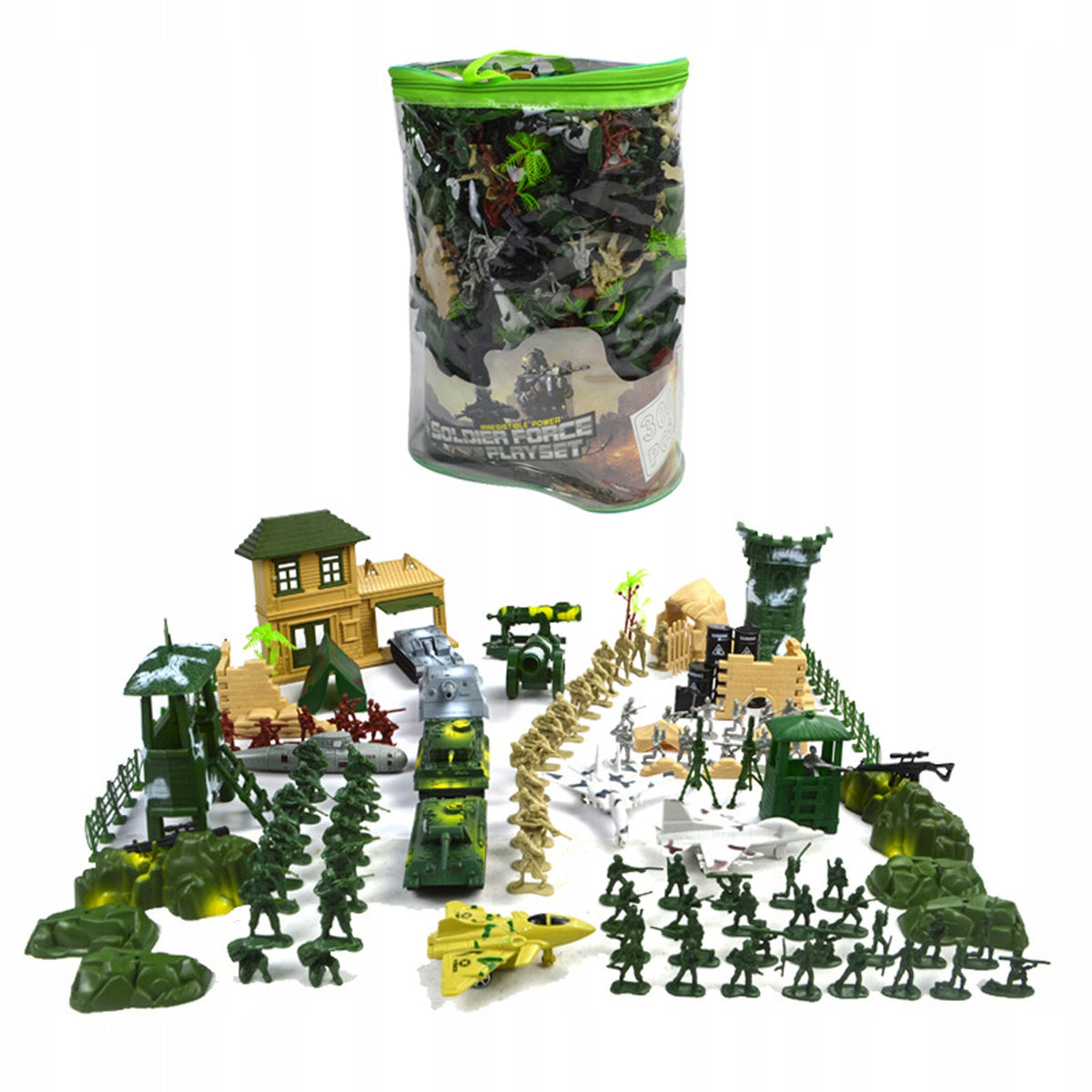 Soldiers plastic set of 300 elements figurines military base army Manufacturer code Cherry