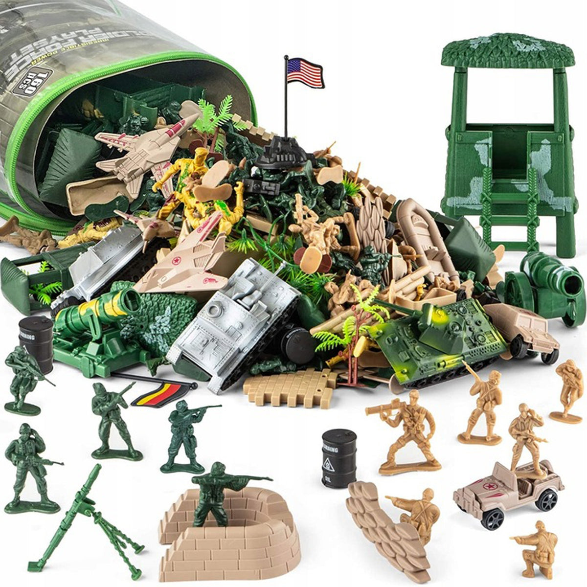 Soldiers plastic set of 300 elements figurines military base army